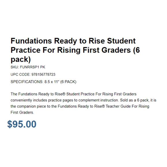 Fundations Ready to Rise Student Practice for Rising First Graders (6 Pack) - Picture 2 of 5